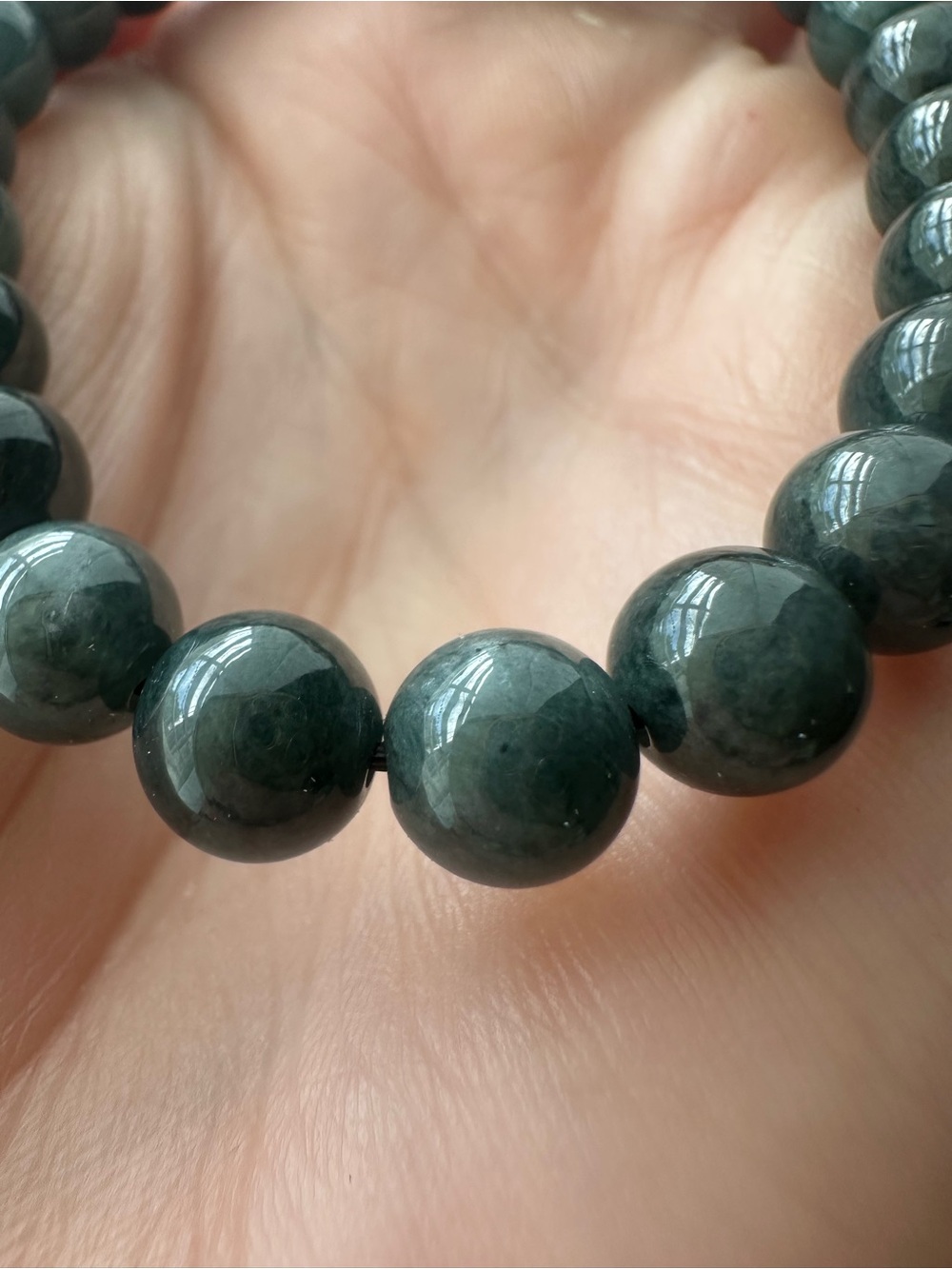 🌊 Bluewater Jadeite Jade Stretch Bracelet Grade A Natural - One Size